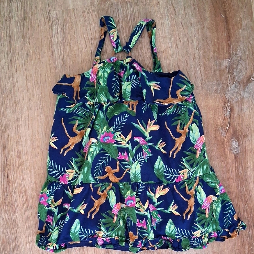 Janie and Jack, 3T, halter summer dress, Jungle Theme, 100% Cotton